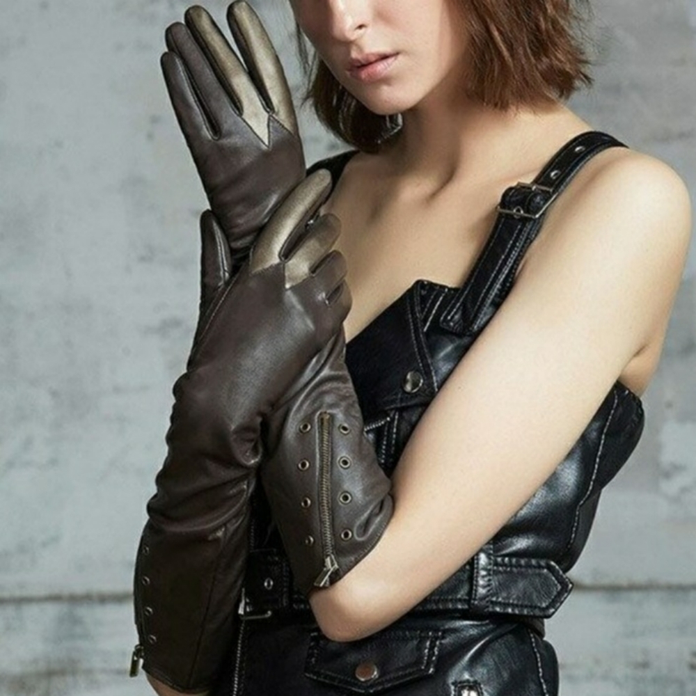 Fioretto Brown Leather Gloves Size 8